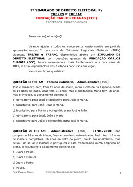 1&ordm; simulado de direito eleitoral p