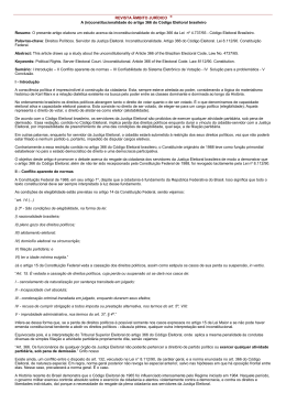 (in)constitucionalidade do artigo 366 do C&oacute;digo Eleitoral brasileiro