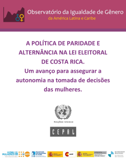 A POL&Iacute;TICA DE PARIDADE E ALTERN&Acirc;NCIA NA LEI