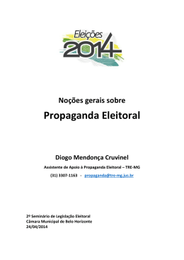 Propaganda Eleitoral - C&acirc;mara Municipal de Belo Horizonte