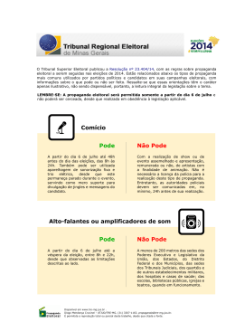 Pode Não Pode - Portal da Justiça Eleitoral