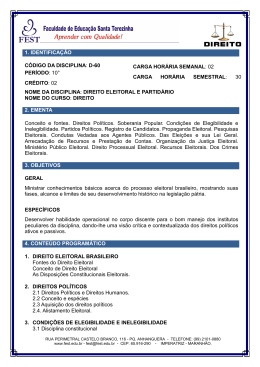 Direito Eleitoral e Partid&aacute;rio
