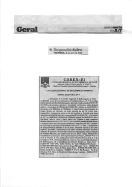 edital eleitoral n&ordm; 01 - Conselho Regional de Enfermagem do Piau&iacute;