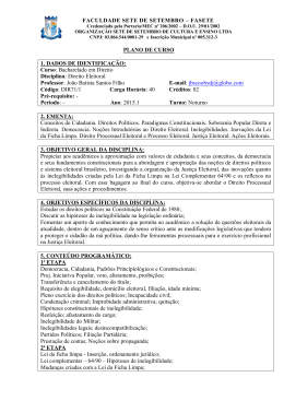 Direito Eleitoral - FASETE - Faculdade Sete de Setembro
