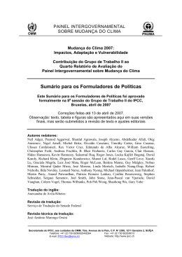 Secretariado do IPCC, aos cuidados da