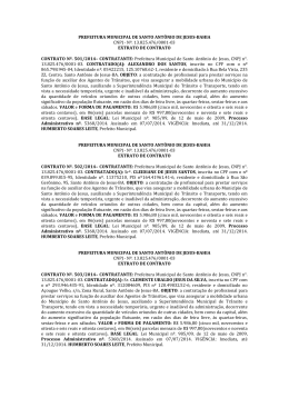 PREFEITURA MUNICIPAL DE SANTO ANT&Ocirc;NIO DE JESUS