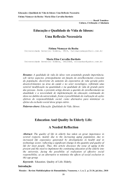 Educac&atilde;o e Qualidade de Vida de Idosos