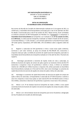 HRT PARTICIPAÇÕES EM PETRÓLEO S.A. CNPJ/MF nº 10.629