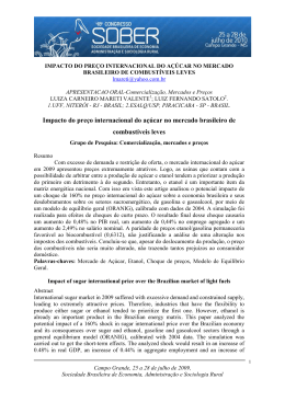 Impacto do pre&ccedil;o internacional do a&ccedil;&uacute;car no mercado