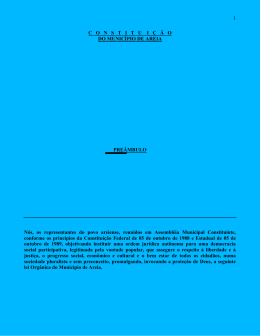 Lei Org&acirc;nica do Munic&iacute;pio - Prefeitura Municipal de Areia