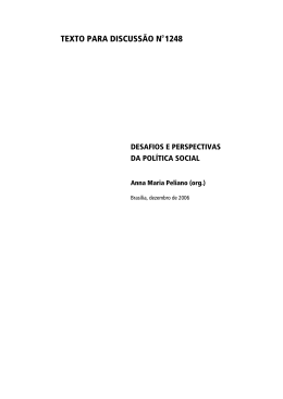texto para discuss&atilde;o no 1248 desafios e perspectivas da