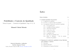 Fiabilidade e Controlo de Qualidade &acute;Indice
