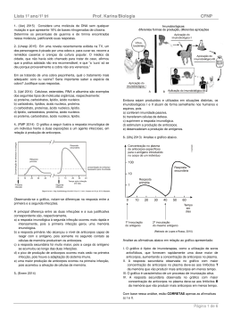 Lista 1&ordm; ano/1&ordm; tri Prof. Karina/Biologia CFNP