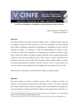 LEITURA LITER&Aacute;RIA: EXPERI&Ecirc;NCIA DE DI&Aacute;LOGO COM O