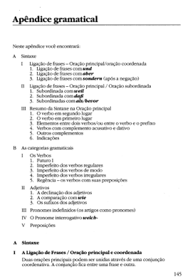 Ap&ecirc;ndice Gramatical