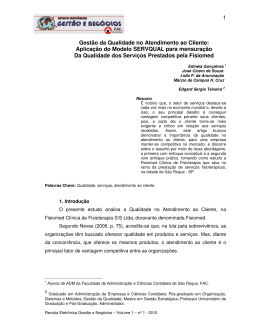 Aplicação do Modelo SERVQUAL para