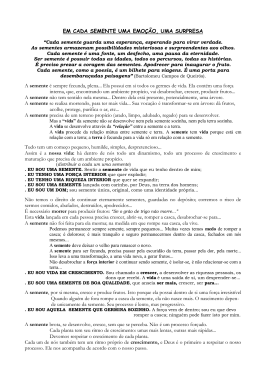 EM CADA SEMENTE UMA EMO&Ccedil;&Atilde;O, UMA SURPRESA