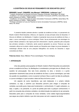 a exist&ecirc;ncia de deus no pensamento de descartes