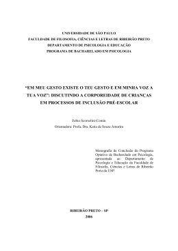 &ldquo;EM MEU GESTO EXISTE O TEU GESTO E EM MINHA VOZ A TUA