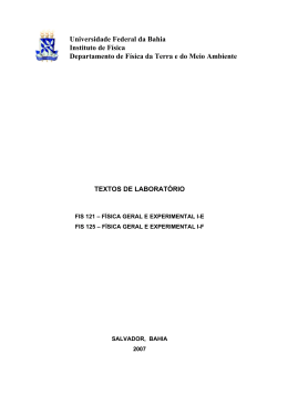 Apostila de Teoria dos Erros - Instituto de Física da UFBA