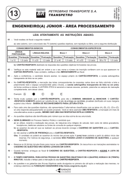 Prova - Funda&ccedil;&atilde;o Cesgranrio
