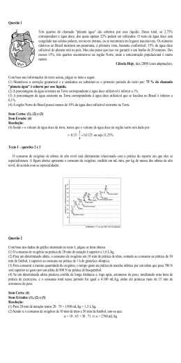 Quest&atilde;o 1 Tr&ecirc;s quartos do chamado "planeta &aacute;gua"