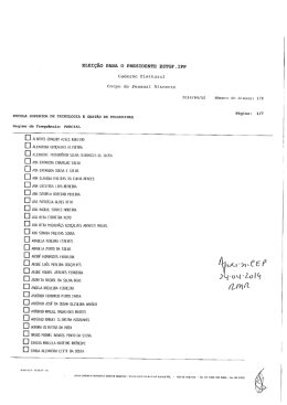 ELEI&Ccedil;&Atilde;O PARA O PRESIDENTE ESTGF . IPP