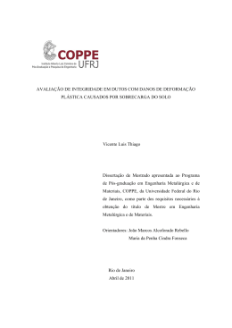 AVALIAÇÃO DE INTEGRIDADE EM DUTOS COM DANOS