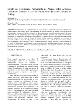 Estudo da Deforma&ccedil;&atilde;o Permanente de Alguns Solos
