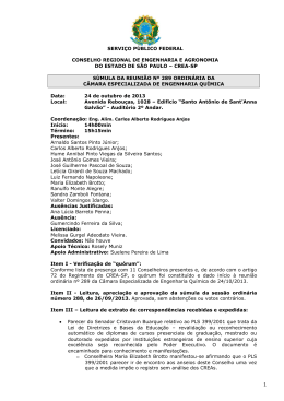SESSÃO ORDINÁRIA nº 289 (24/10/2013) (Arquivo em - Crea-SP