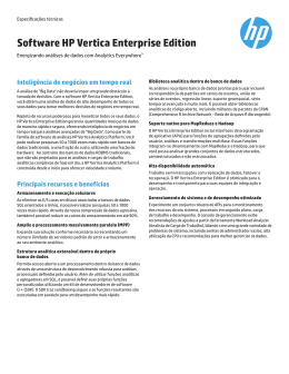 Folha de dados do Software HP Vertica Enterprise Edition