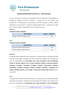 P&oacute;s-Gradua&ccedil;&atilde;o - Hospital de C&acirc;ncer de Barretos