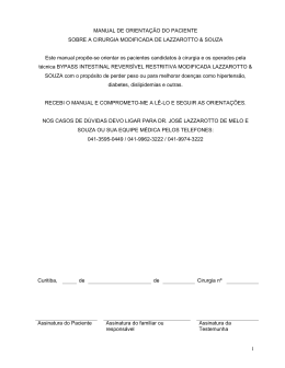 1 MANUAL DE ORIENTA&Ccedil;&Atilde;O DO PACIENTE SOBRE A CIRURGIA