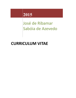 2015 Jos&eacute; de Ribamar Sab&oacute;ia de Azevedo CURRICULUM VITAE