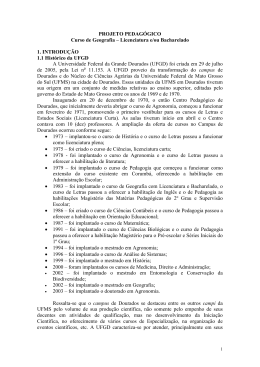 PROJETO PEDAG&Oacute;GICO Curso de Geografia