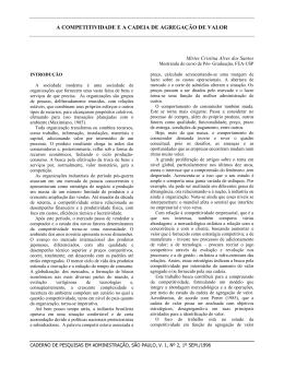 a competitividade e a cadeia de agrega&ccedil;&atilde;o de valor