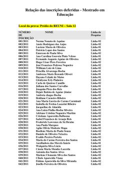 Rela&ccedil;&atilde;o das inscri&ccedil;&otilde;es deferidas - Mestrado em Educa&ccedil;&atilde;o