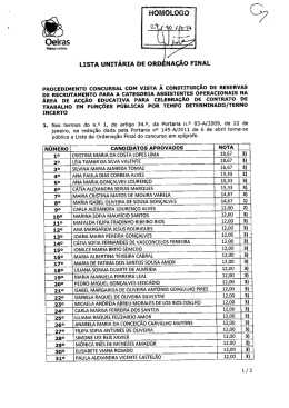Procedimento concursal com vista &agrave; constitui&ccedil;&atilde;o de reservas de