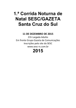 1.&ordf; Corrida Noturna de Natal SESC/GAZETA Santa Cruz do Sul 2015