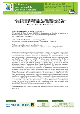 avan&ccedil;os e retrocessos do f&oacute;rum de a&ccedil;&atilde;o pela coleta - Abes-RS