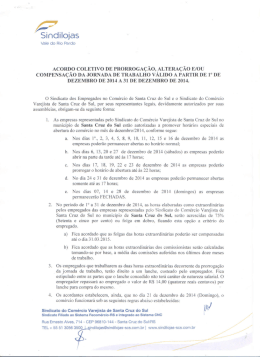 Acordo de Prorrogação de Horários em Santa Cruz do Sul