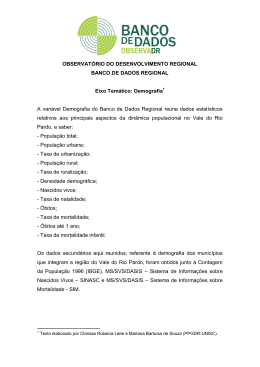 OBSERVATÓRIO DO DESENVOLVIMENTO REGIONAL