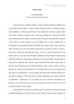 Senso de Jogo. Esporte e Sociedade