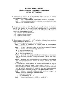 8&ordf; S&eacute;rie de Problemas Termodin&acirc;mica e Estrutura da Mat&eacute;ria