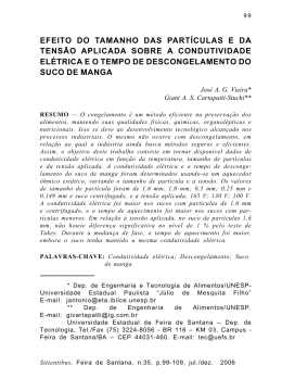efeito do tamanho das part&iacute;culas e da tens&atilde;o aplicada sobre a