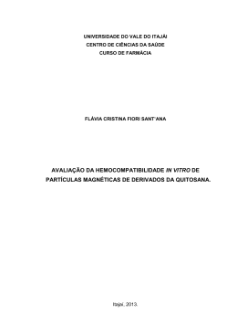 avaliação da hemocompatibilidade in vitro de partículas