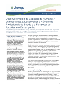 Desenvolvimento da Capacidade Humana: A Jhpiego Ajuda a