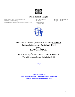 PROGRAMA DE PEQUENOS FUNDOS