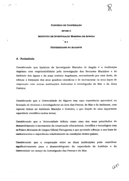 CONVÊNIO DE COOPERAÇÃO - Universidade do Algarve
