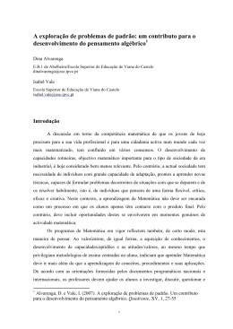 A explora&ccedil;&atilde;o de problemas de padr&atilde;o: um contributo para o
